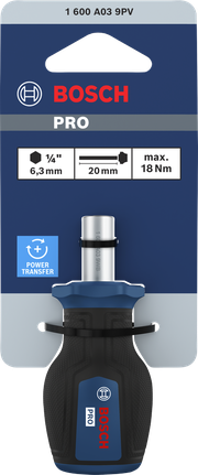 Tua vít đầu ngắn Bosch PRO với trục 20 mm.